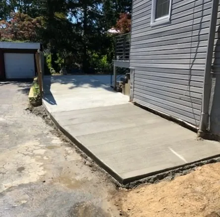 Cured and sealed result of a patio concrete restoration job, Seattle